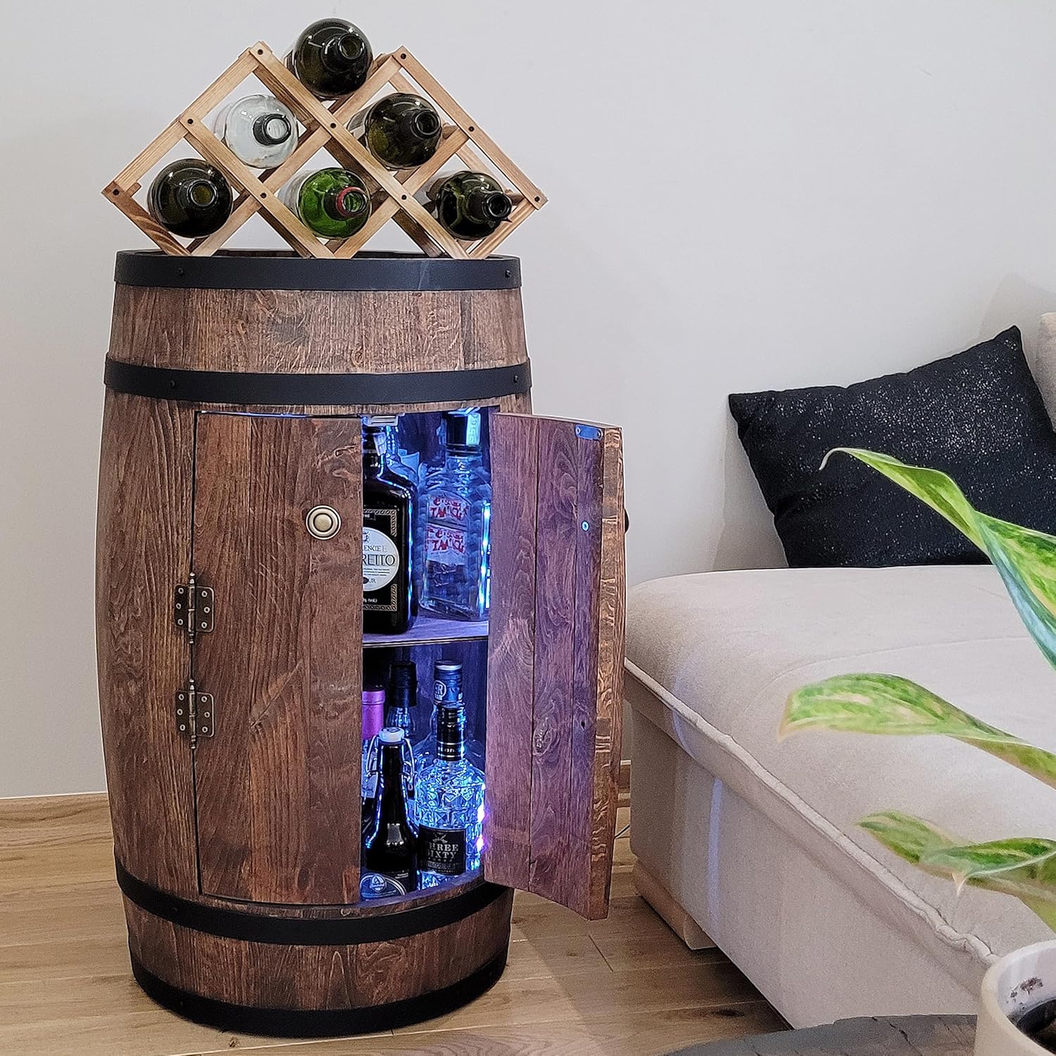 k232r119 木製ワインホルダー ワインラック 樽型 8本収納 ヴィンテージ